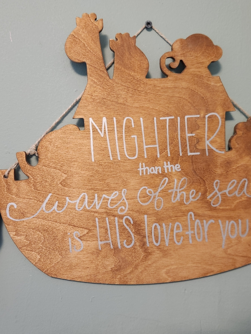 Source Unknown Wooden Nautical Wall Sign in Brown and White